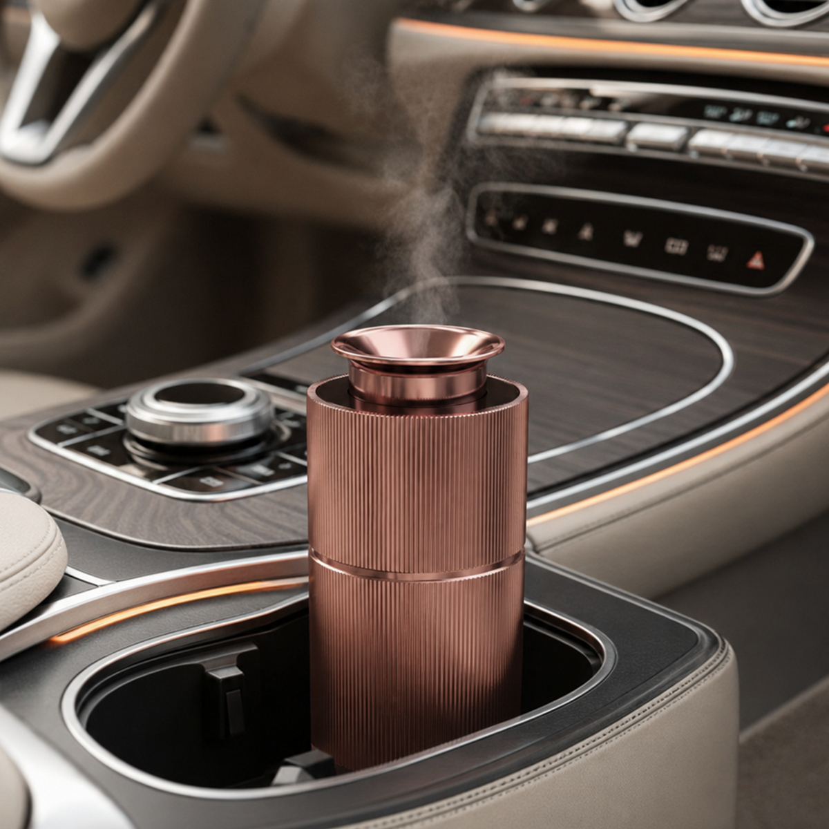 Car Scent Diffuser – Metallic Cup Holder Nebulizing