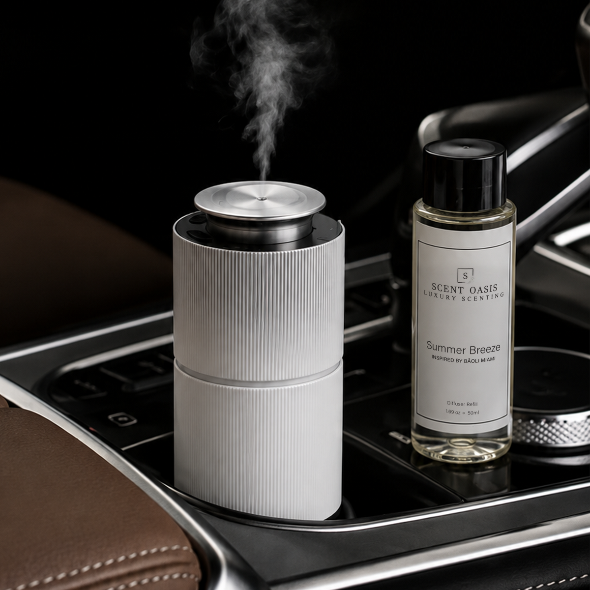 Car Scent Diffuser – Metallic Cup Holder Nebulizing
