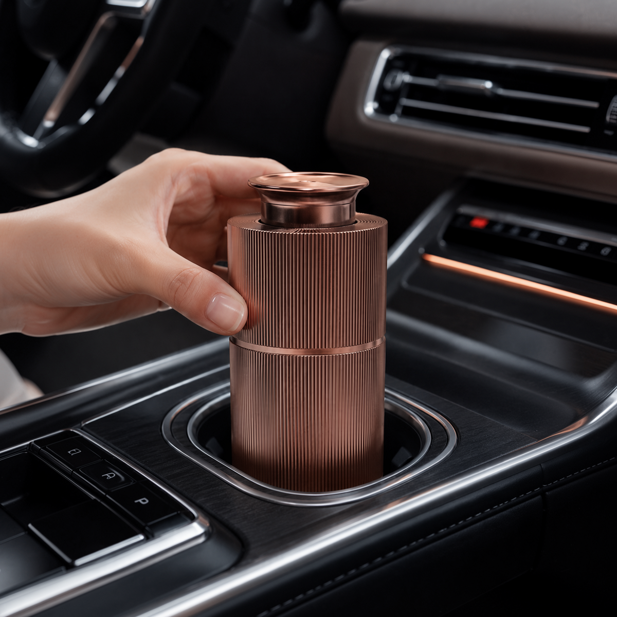 Car Scent Diffuser – Metallic Cup Holder Nebulizing