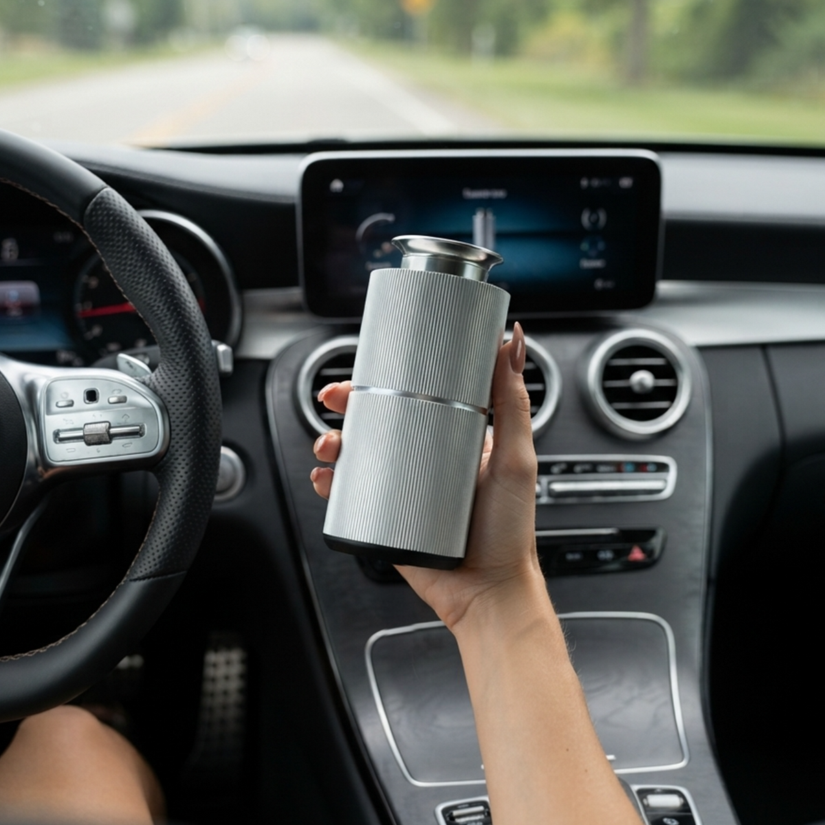 Car Scent Diffuser – Metallic Cup Holder Nebulizing